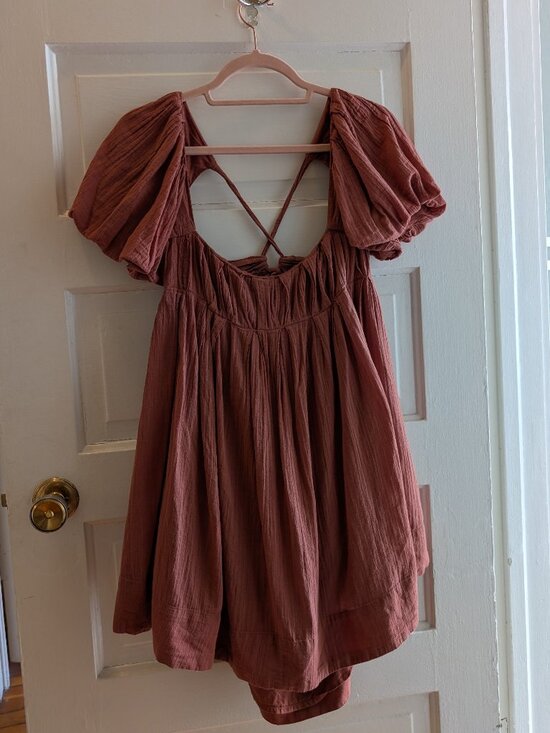 Free People Dresses & Skirts - Free People Linen Baby Doll Dress Size Small *lined with pockets*